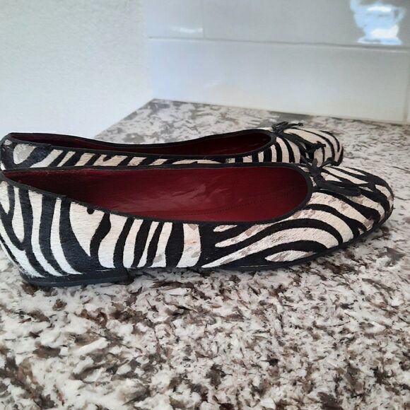 Ralph Lauren Zebra Stripe Ballet Shoes Size 10 - Picture 2 of 8